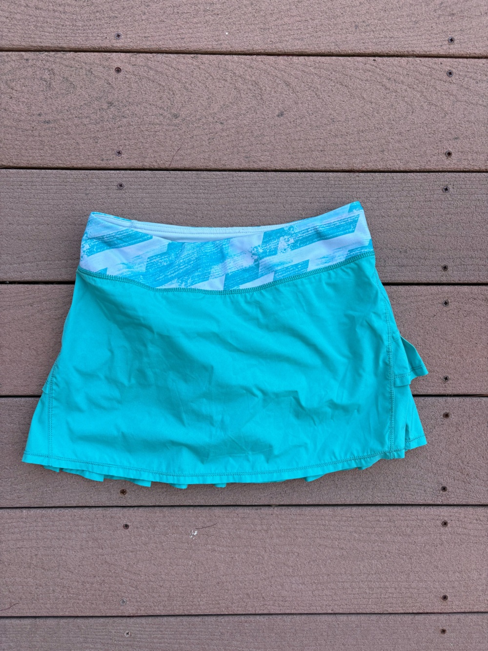 Ivivva Teal Swim Skirt with Coral Zip Accent